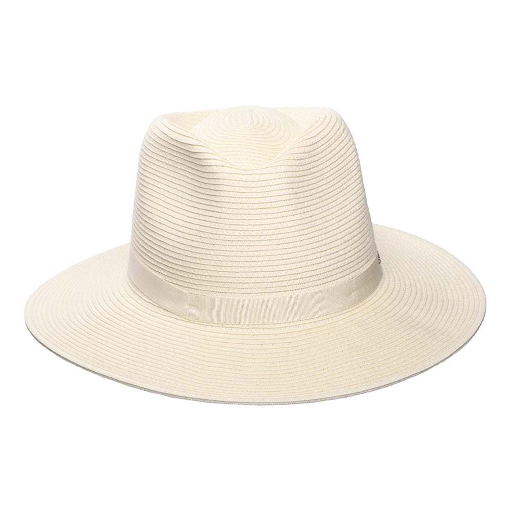 Sombrero Fedora Carolina plegable de paja toyo de Brixton - Crema