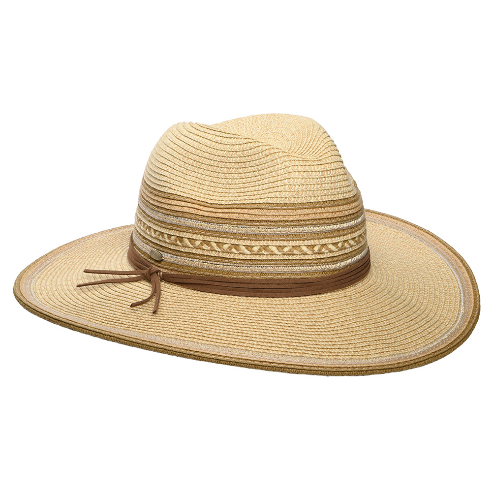 Sombrero Fedora Safari Alento de paja toyo de Scala - Natural