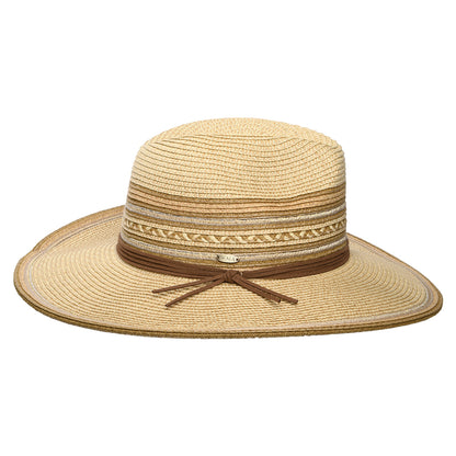 Sombrero Fedora Safari Alento de paja toyo de Scala - Natural