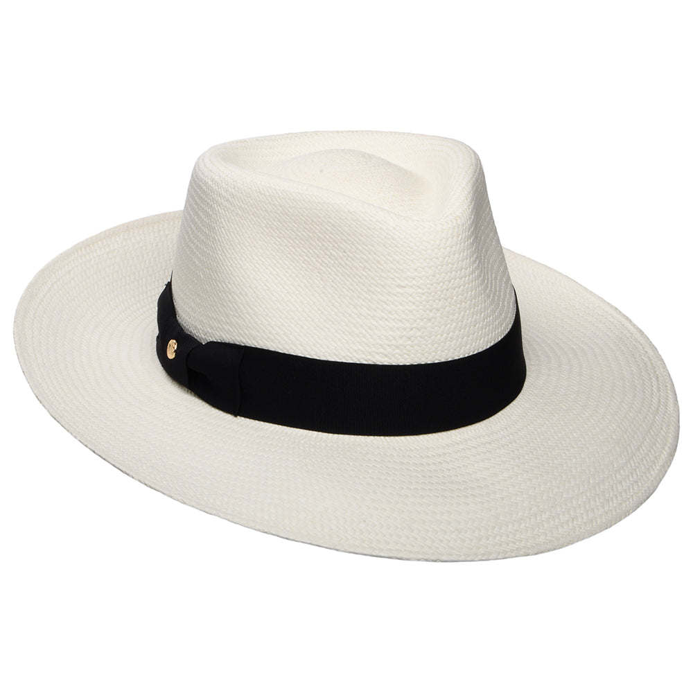 Sombrero fedora Panamá Chatsworth de Failsworth - Decolorado-Negro