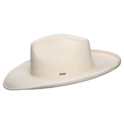 Sombrero Fedora Rancher Marlow de paja de Brixton - Blanco Marfil