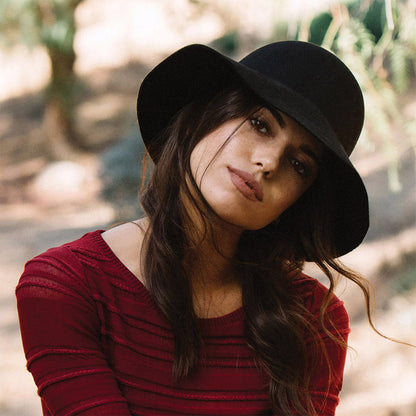 Sombrero flexible mujeres Sonora Raw Edge de fieltro de lana de Scala - Negro