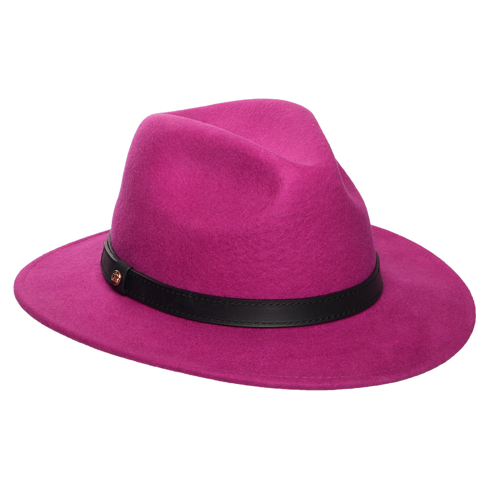Sombrero Fedora clásica impermeable de fieltro de lana de Failsworth - Fucsia