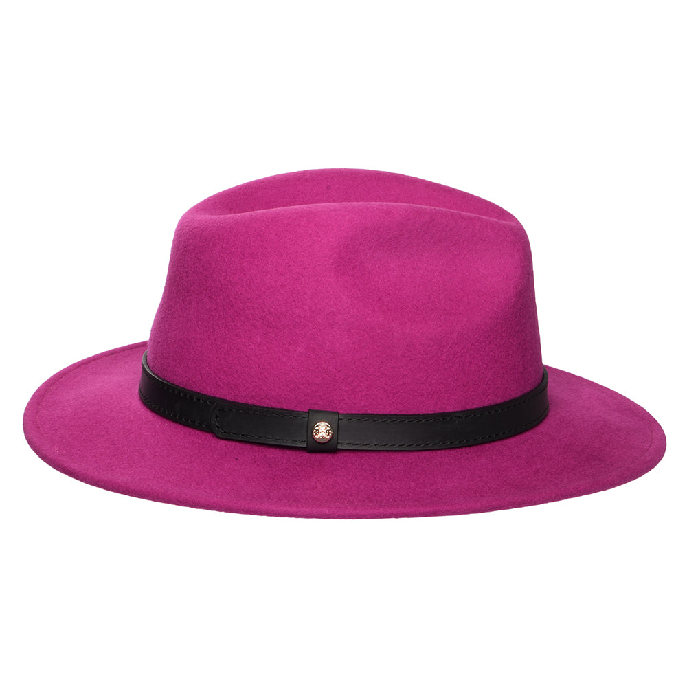 Sombrero Fedora clásica impermeable de fieltro de lana de Failsworth - Fucsia