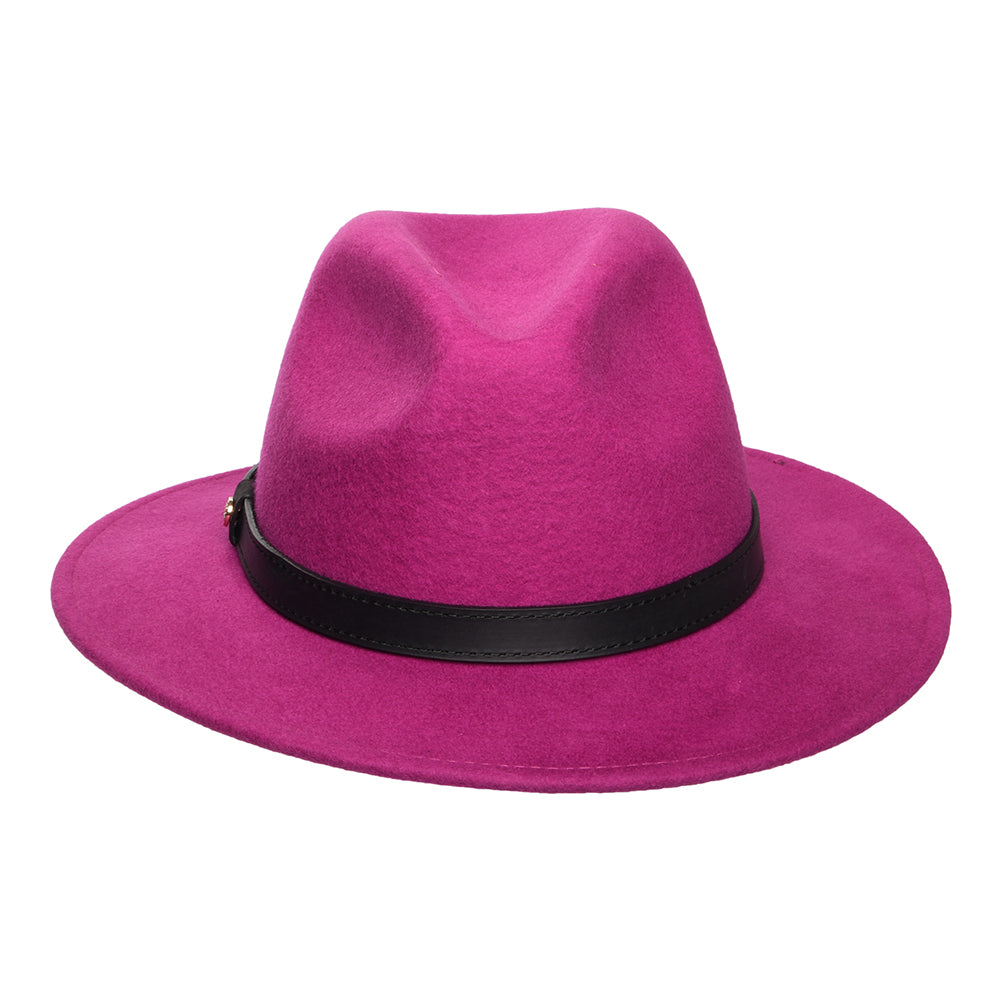 Sombrero Fedora clásica impermeable de fieltro de lana de Failsworth - Fucsia