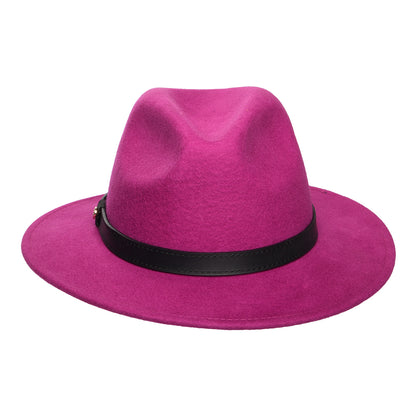 Sombrero Fedora clásica impermeable de fieltro de lana de Failsworth - Fucsia
