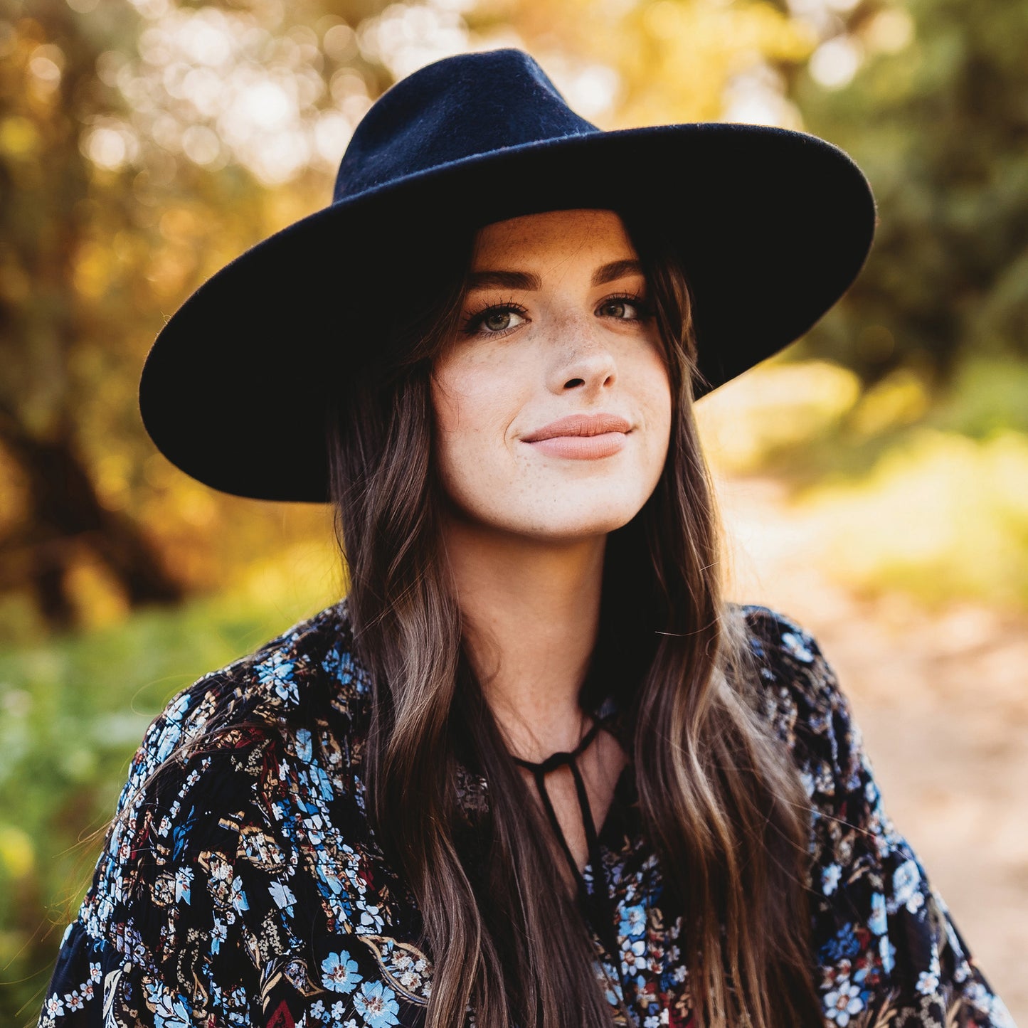 Sombrero Fedora Calista Rancher de fieltro de lana con cinta de terciopelo de Scala - Negro