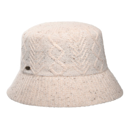 Sombrero de pescador de mezcla de lana de punto trenzado de Scala - Avena