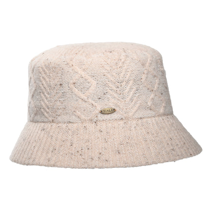 Sombrero de pescador de mezcla de lana de punto trenzado de Scala - Avena