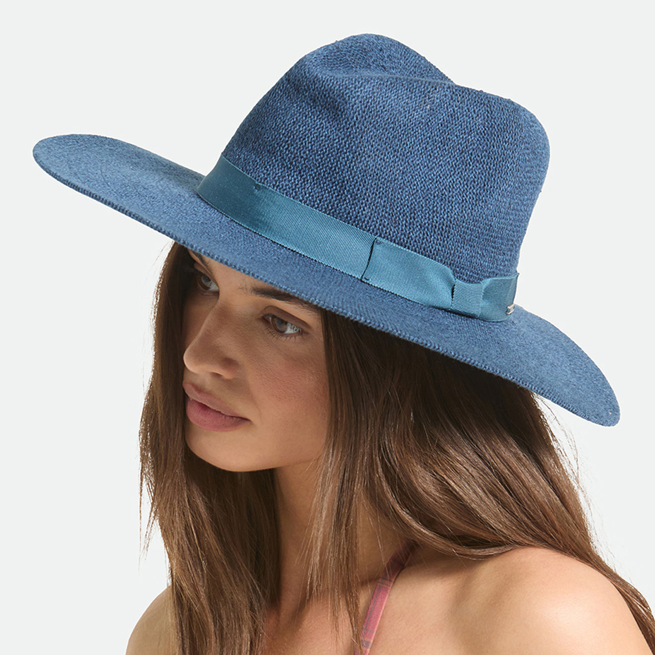 Sombrero Fedora Lyons tejido plegable de Brixton - Azul Oscuro
