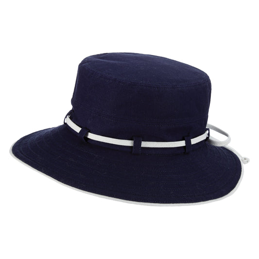 Sombrero de Sol Padua Deluxe plegable de algodón de Scala - Azul Marino