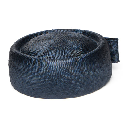 Sombrero Pillbox mujeres Jackie O de paja de Whiteley - Azul Marino