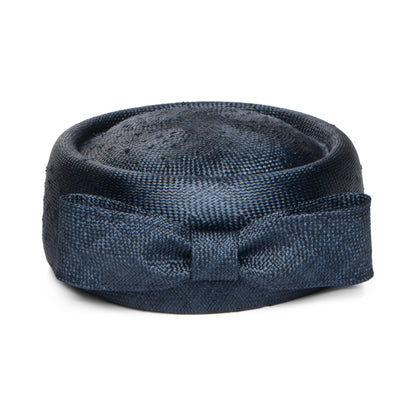 Sombrero Pillbox mujeres Jackie O de paja de Whiteley - Azul Marino