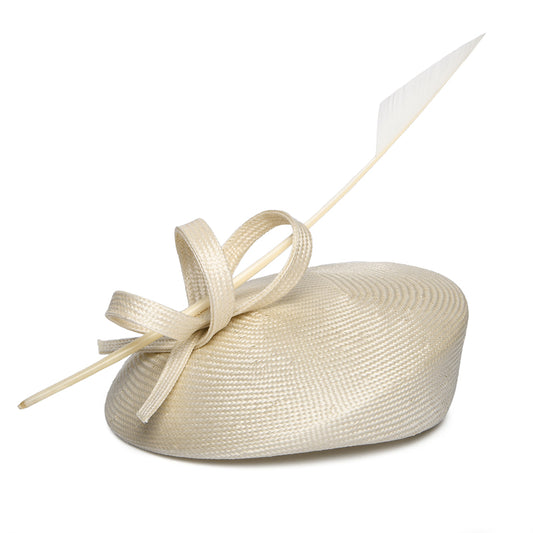 Sombrero Pillbox Pippa de paja de Whiteley - Blanco Marfil