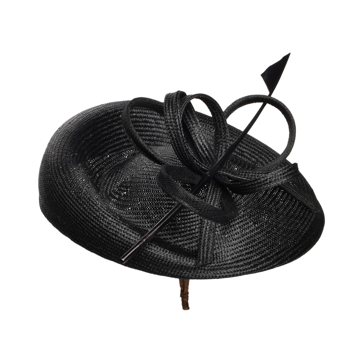 Tocado Bella de paja de Whiteley - Negro