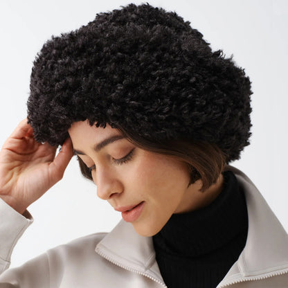 Sombrero de invierno de sherpa de imitación de Helen Moore - Negro