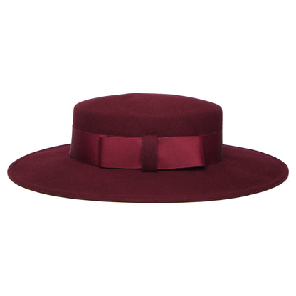 Sombrero Boater Fiona de fieltro de lana de Whiteley - Mora