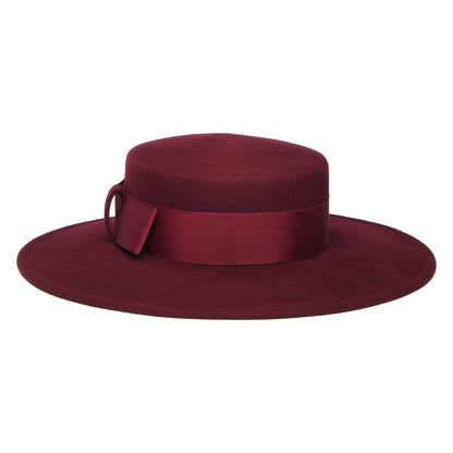 Sombrero Boater Fiona de fieltro de lana de Whiteley - Mora