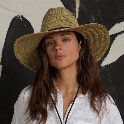Sombrero de Guardacosta Messer de paja de Brixton - Beige Arena