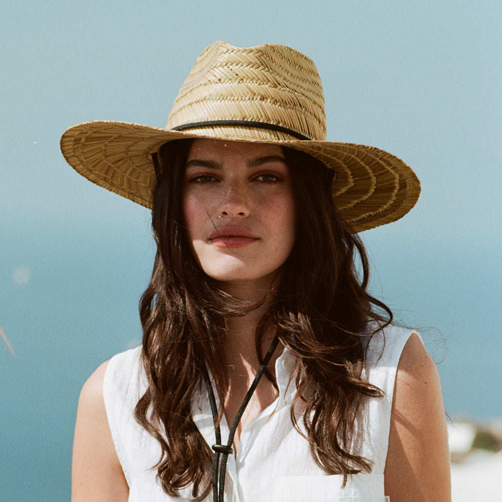 Sombrero de Guardacosta Messer de paja de Brixton - Beige Arena