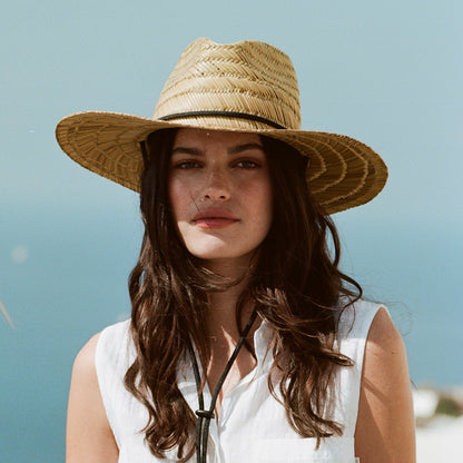 Sombrero de Guardacosta Messer de paja de Brixton - Beige Arena