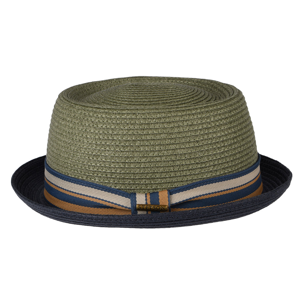 Sombrero Pork Pie de paja toyo de Stetson - Gris-Azul