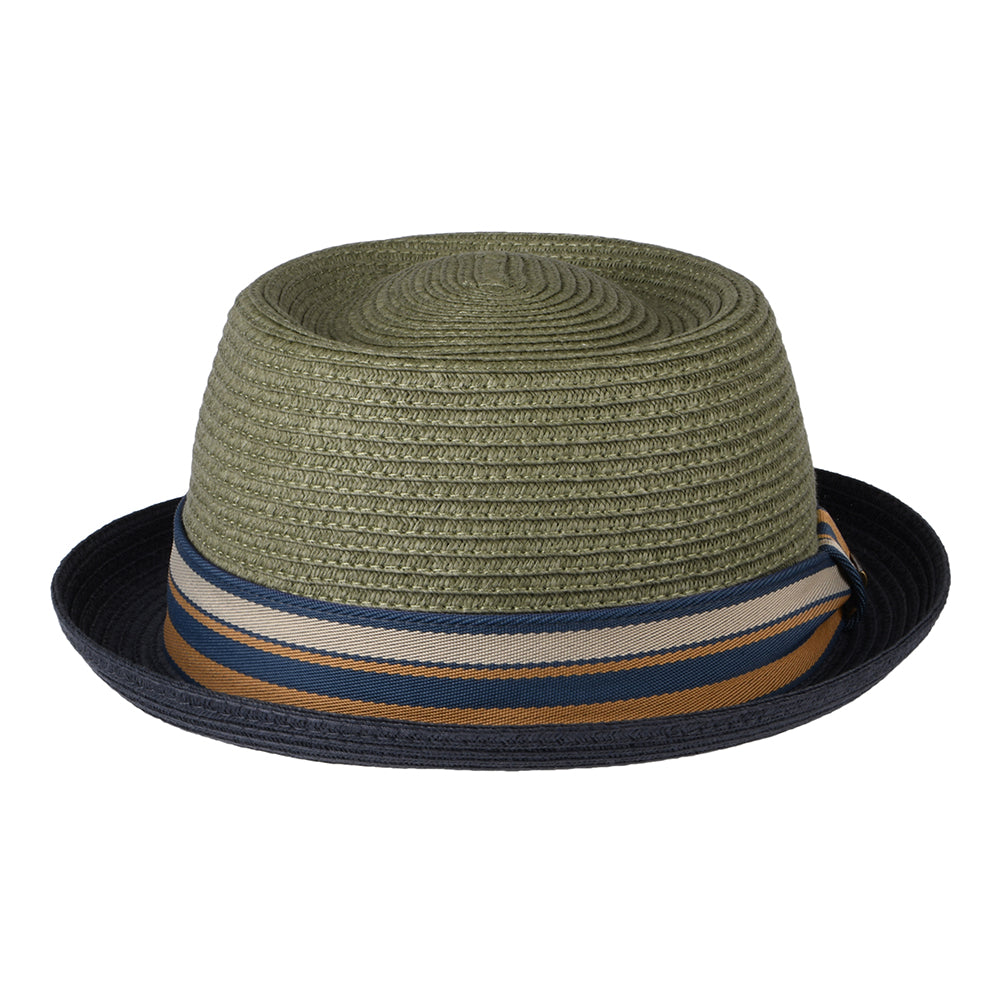Sombrero Pork Pie de paja toyo de Stetson - Gris-Azul