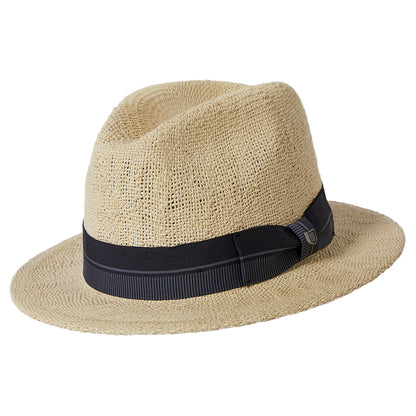 Sombrero Fedora Roma de paja toyo de Brixton - Natural-Negro