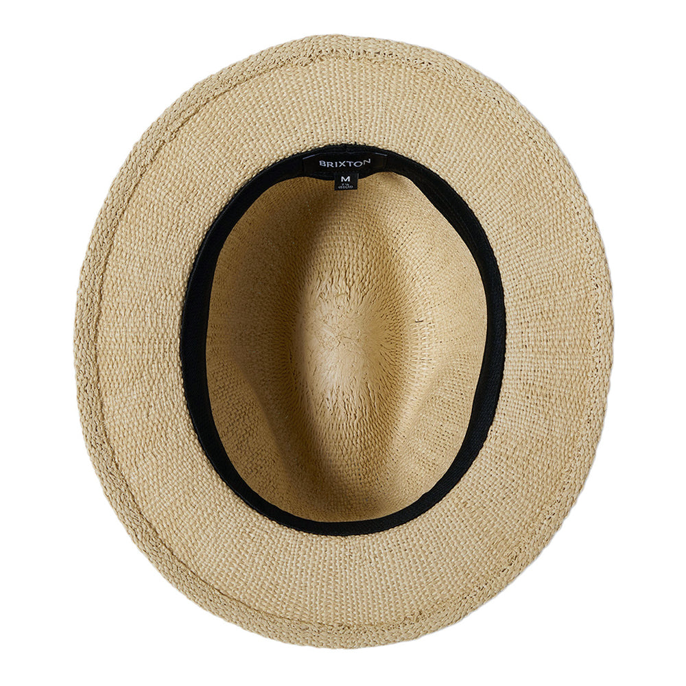 Sombrero Fedora Roma de paja toyo de Brixton - Natural-Negro