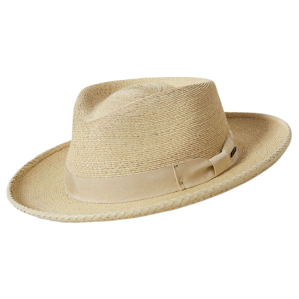 Sombrero Fedora Swindle de paja de Brixton - Natural