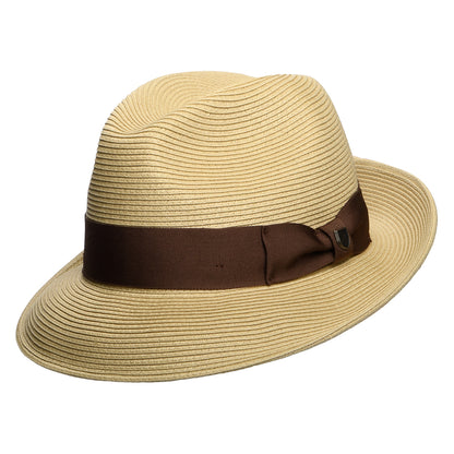Sombrero Fedora Horton Convertabrim plegable de paja toyo de Brixton - Beige Oscuro