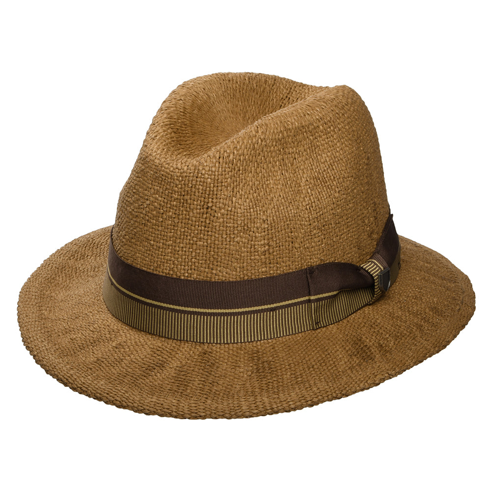 Sombrero Fedora Roma de paja toyo de Brixton - Café