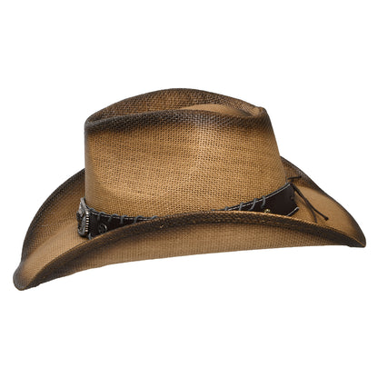 Sombrero Cowboy Chet Western de paja matte toyo de Dorfman Pacific - Whisky