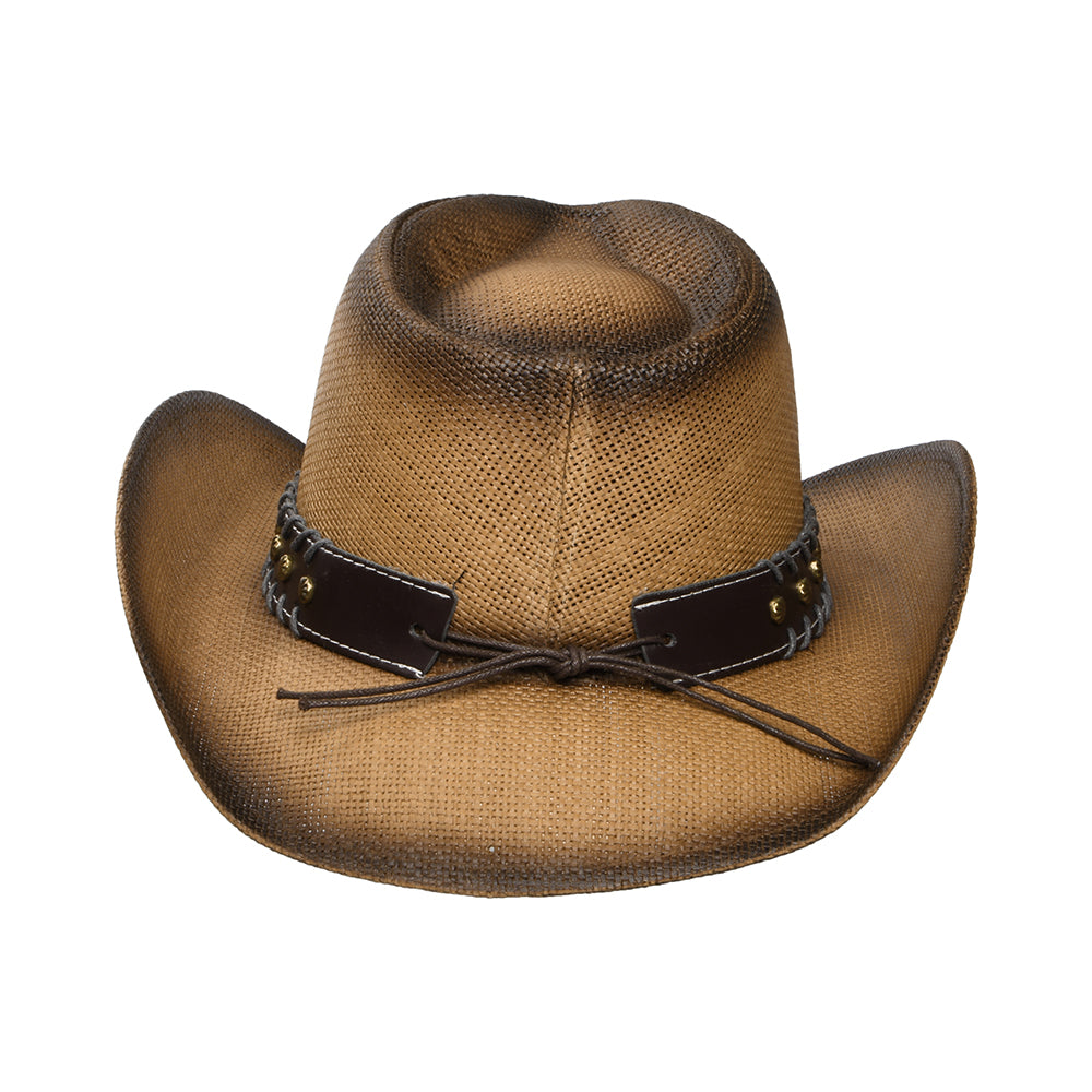 Sombrero Cowboy Chet Western de paja matte toyo de Dorfman Pacific - Whisky