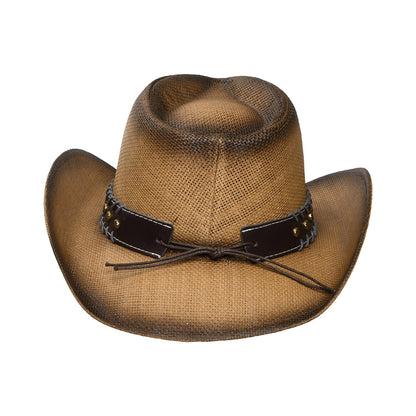 Sombrero Cowboy Chet Western de paja matte toyo de Dorfman Pacific - Whisky
