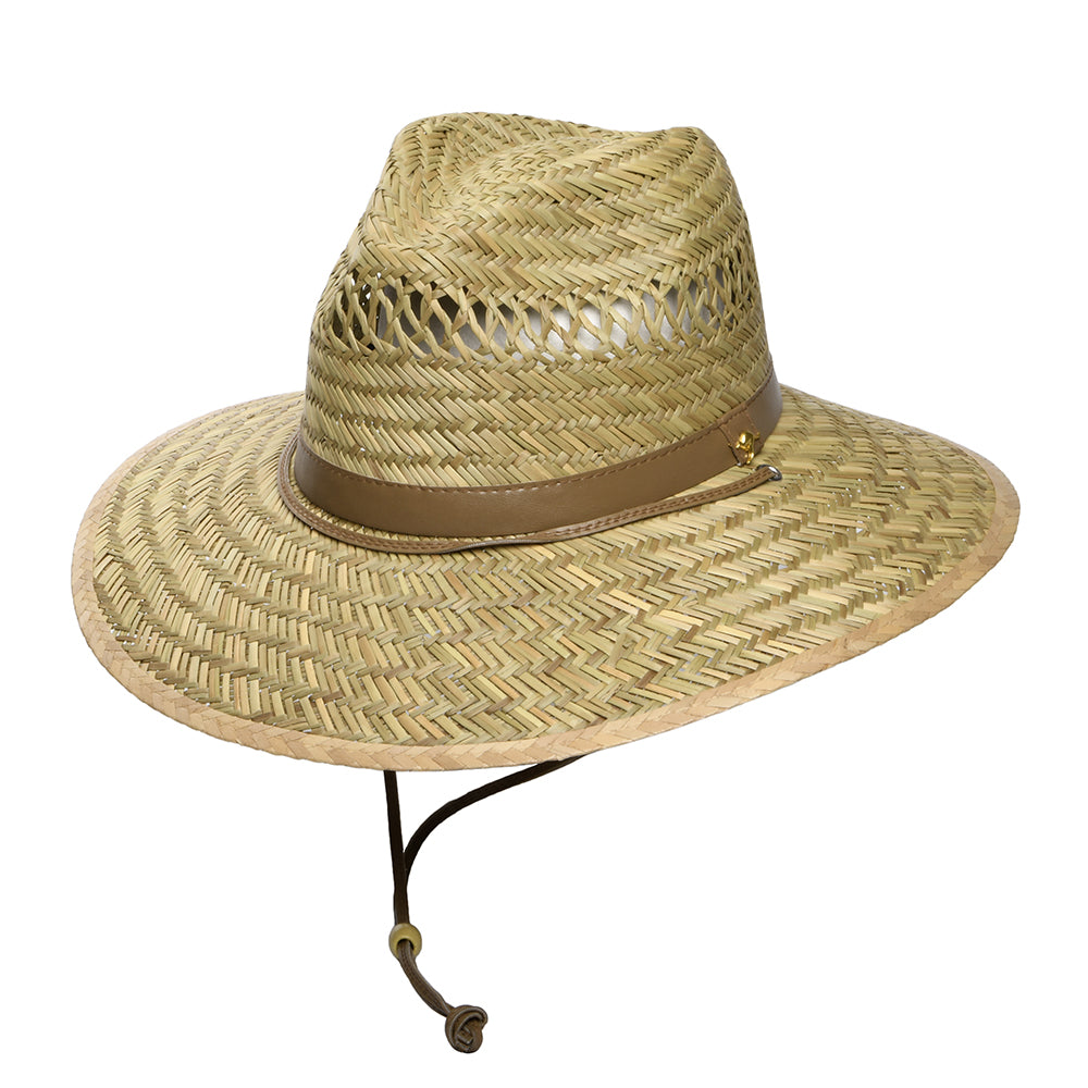 Sombrero de Guardacosta Canguro de paja de junco de Dorfman Pacific - Natural