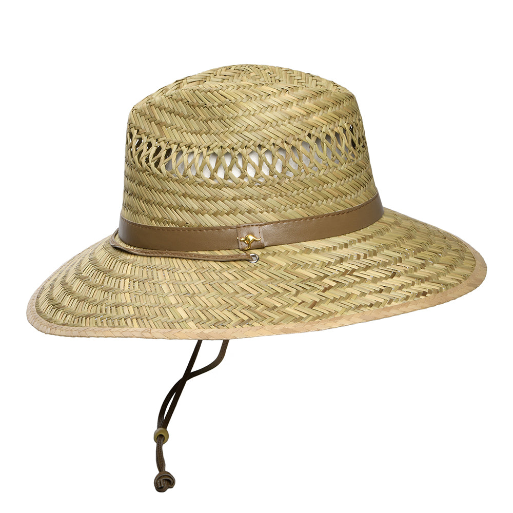 Sombrero de Guardacosta Canguro de paja de junco de Dorfman Pacific - Natural