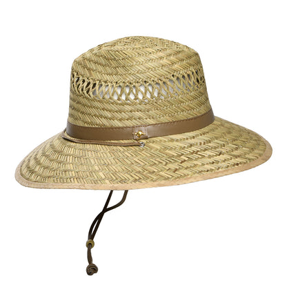 Sombrero de Guardacosta Canguro de paja de junco de Dorfman Pacific - Natural