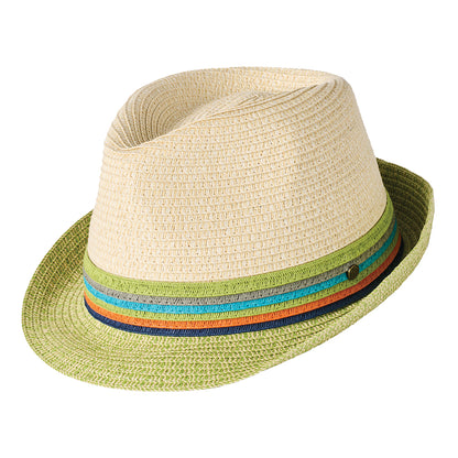 Sombrero Trilby Sevilla de paja toyo de Failsworth - Natural-Lima