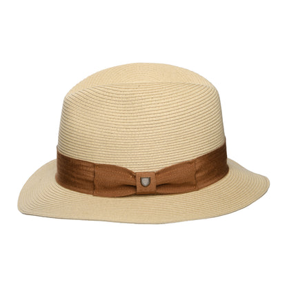 Sombrero Fedora Roma plegable de paja toyo de Brixton - Natural-Bronce