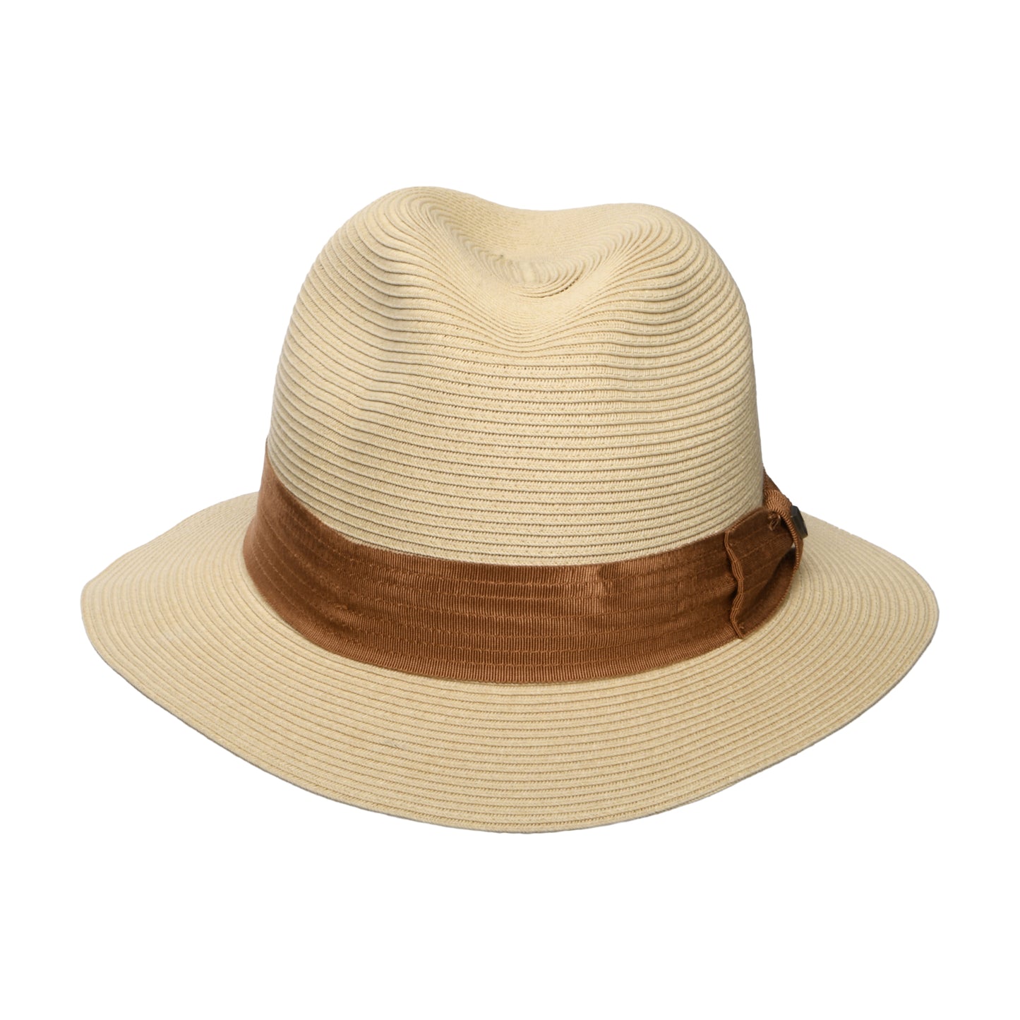 Sombrero Fedora Roma plegable de paja toyo de Brixton - Natural-Bronce