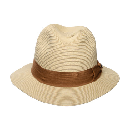Sombrero Fedora Roma plegable de paja toyo de Brixton - Natural-Bronce