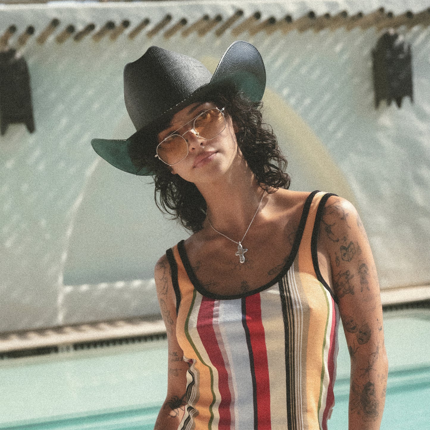 Sombrero Cowboy Laredo de paja toyo de Brixton - Negro