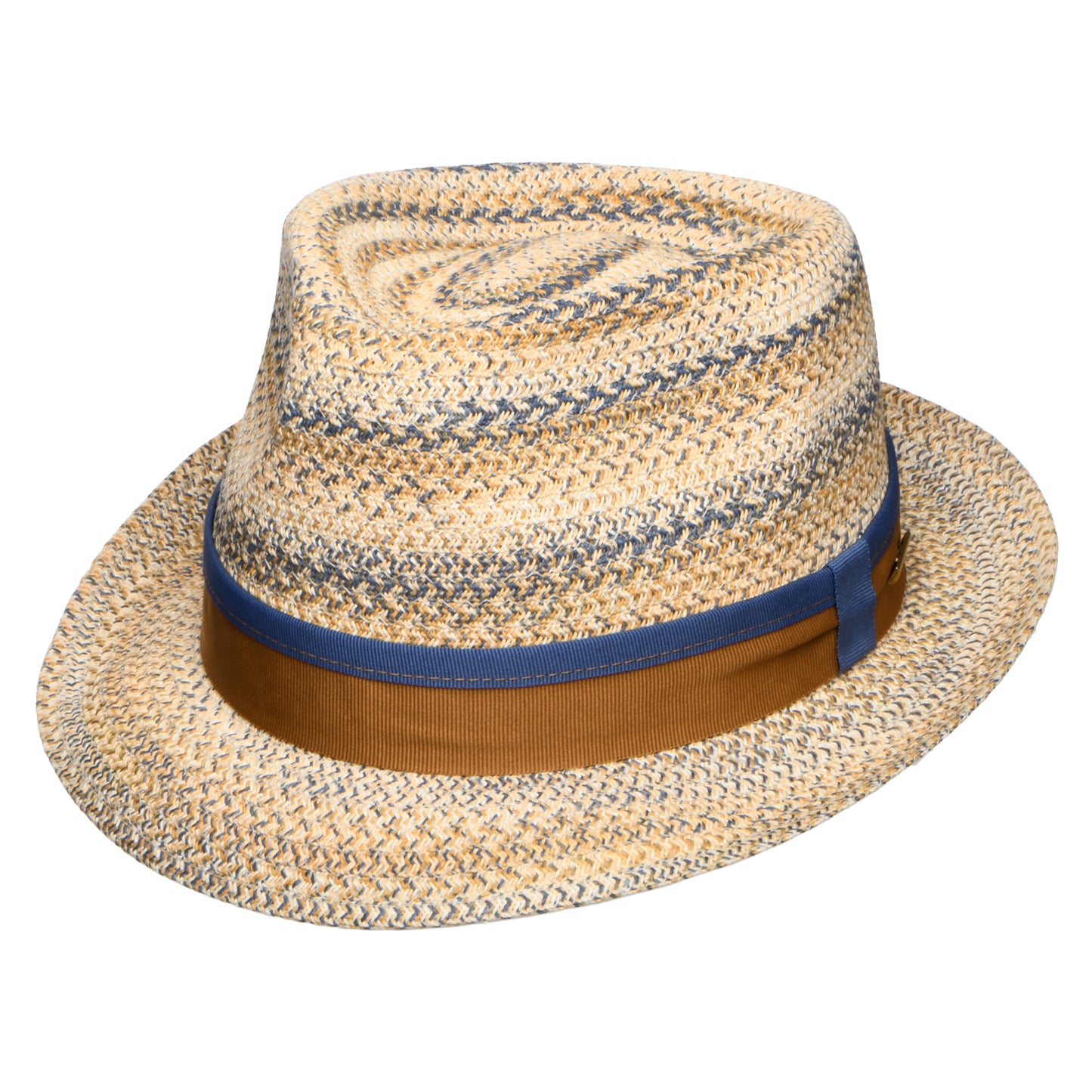 Sombrero Trilby Player de paja toyo de Stetson - Natural-Azul