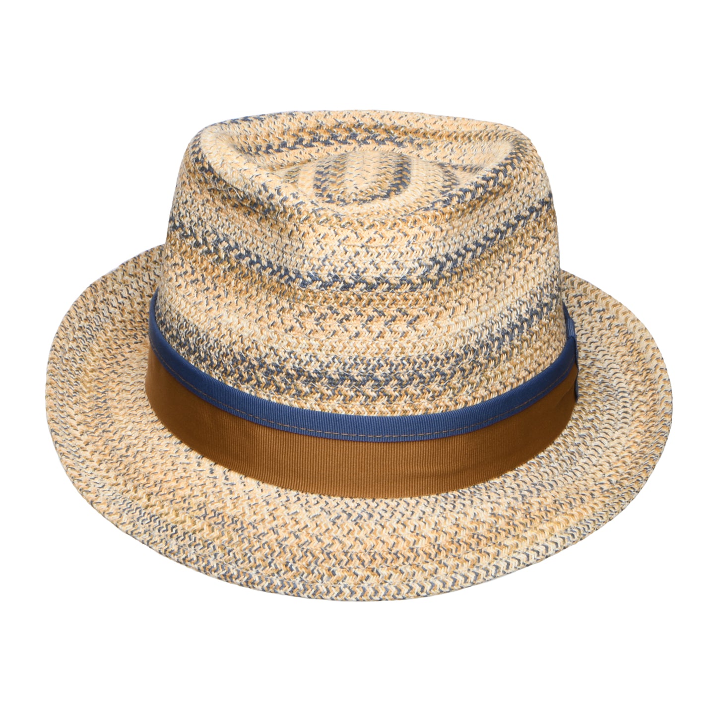 Sombrero Trilby Player de paja toyo de Stetson - Natural-Azul