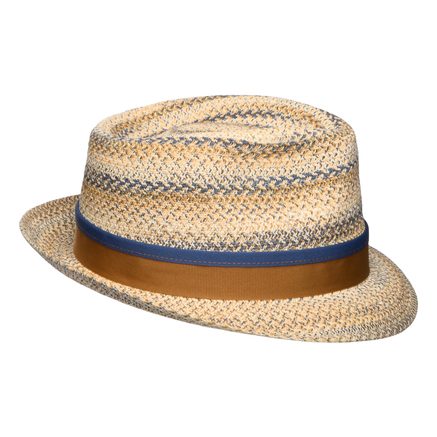 Sombrero Trilby Player de paja toyo de Stetson - Natural-Azul