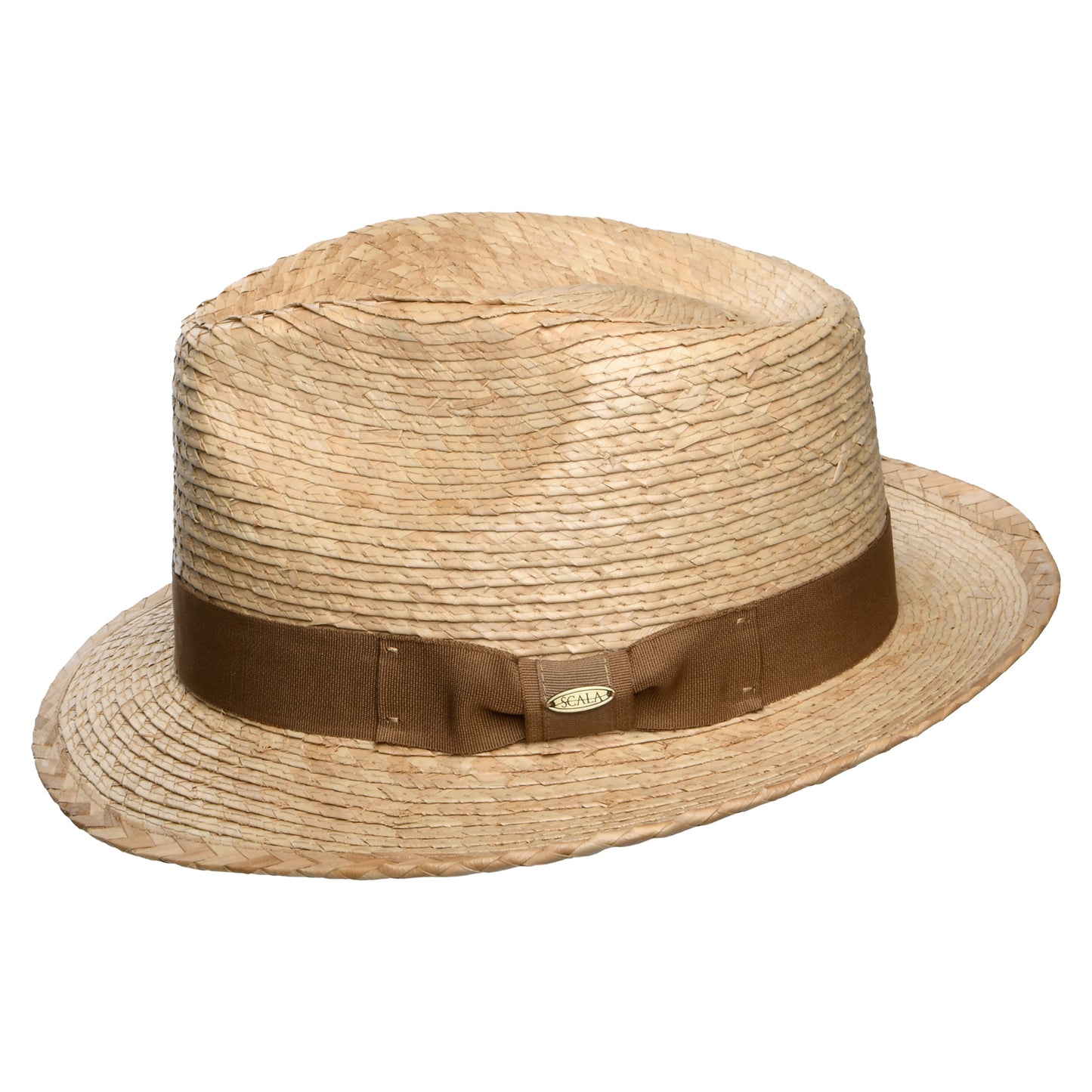 Sombrero Fedora Landon de paja de palmera de Scala - Tostado