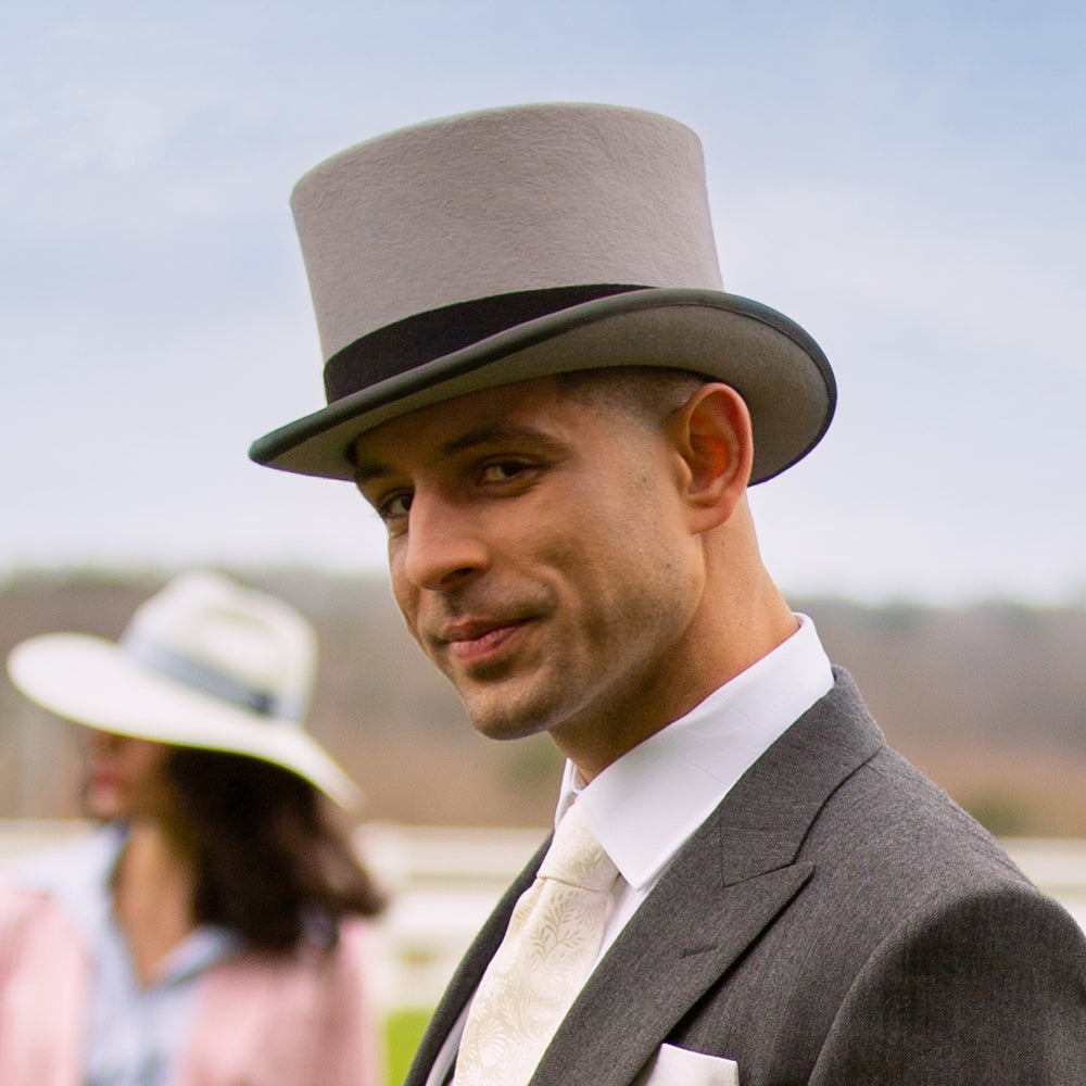 Sombrero Ascot de fieltro de Christys - Gris