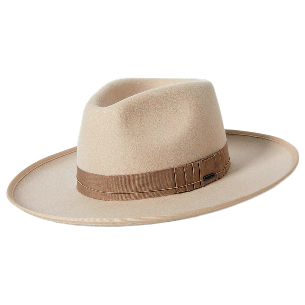 Sombrero Fedora Reno de fieltro de lana de Brixton - Beige-Arena