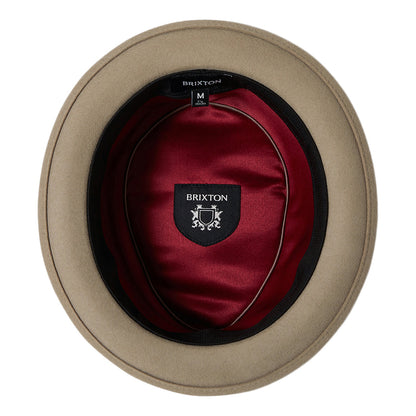 Sombrero Pork Pie Stout de fieltro de lana de Brixton - Arena-Arena Oscuro